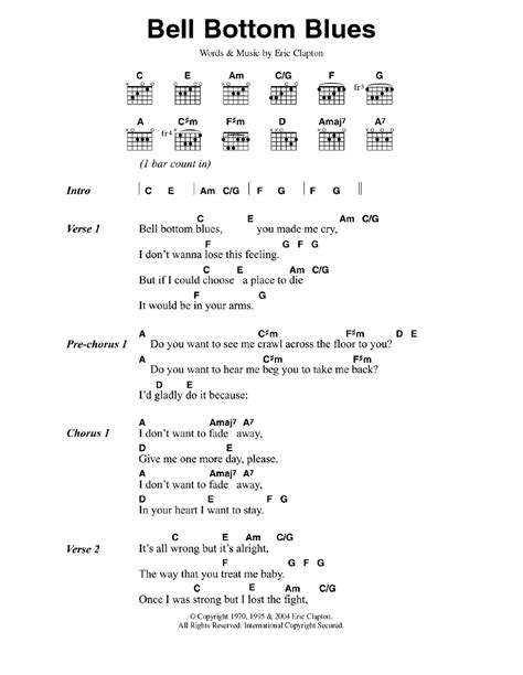 Bell Bottom Blues by Derek & the Dominos - Guitar Chords/Lyrics ...