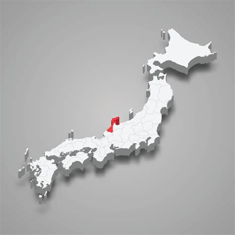 Ishikawa region location within Japan 3d map 22755204 Vector Art at ...