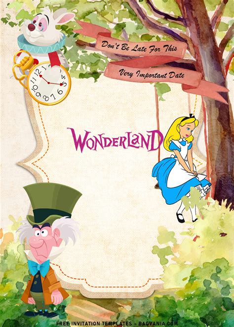 Alice In Wonderland Party Invitations Template