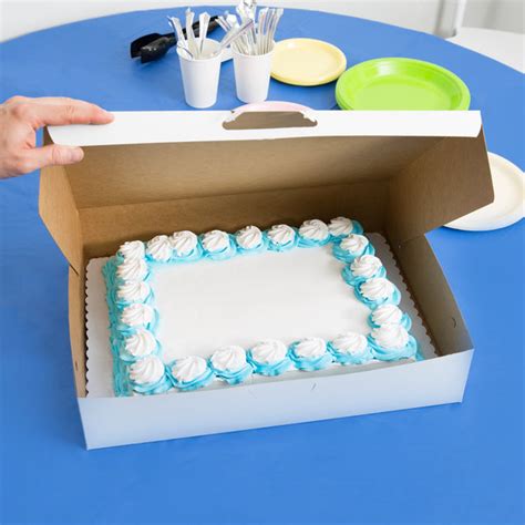 19" x 14" x 4 1/2" White Half Sheet Cake / Bakery Box - 50/Bundle