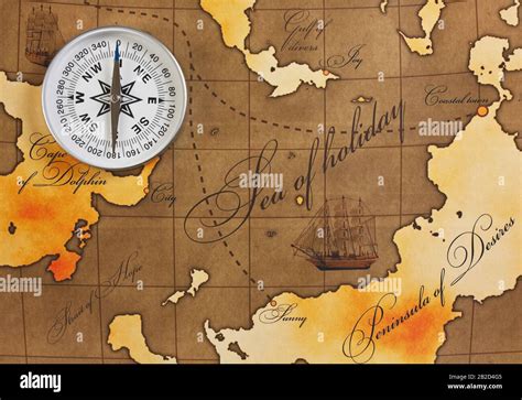 compass on amap Stock Photo - Alamy