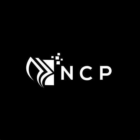 NCP credit repair accounting logo design on BLACK background. NCP creative initials Growth graph ...