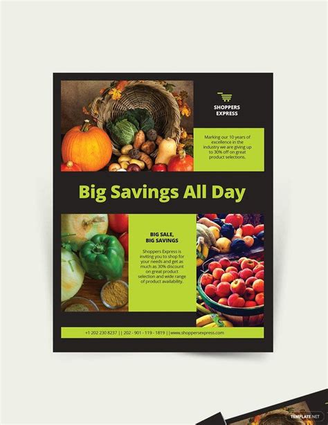 Supermarket Flyer Template in InDesign, Pages, Word, Illustrator ...