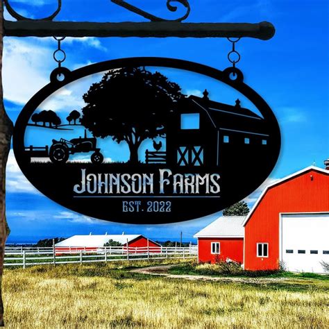 Custom Metal Farm Sign, Farmhouse Decor, Personalized Metal Signs Farm ...