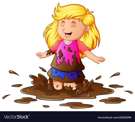 illustration of Little girl playing in the mud. Download a Free Preview or High Quality Adobe ...