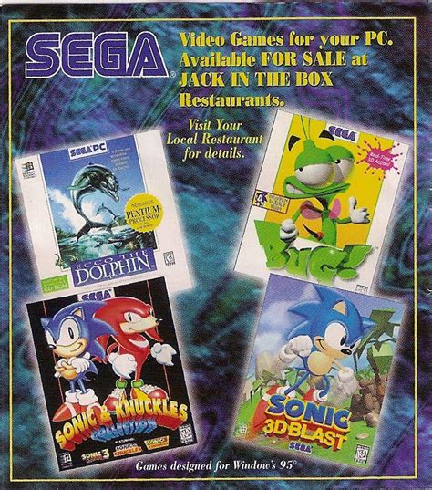 Remember when you could buy Sega PC games from Jack in the Box? : r/nostalgia