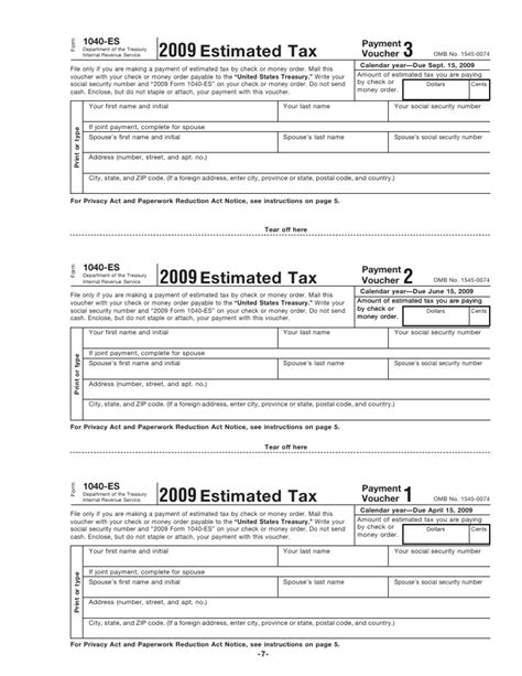 Irs Form 1040 Es Printable - Printable Form 2024