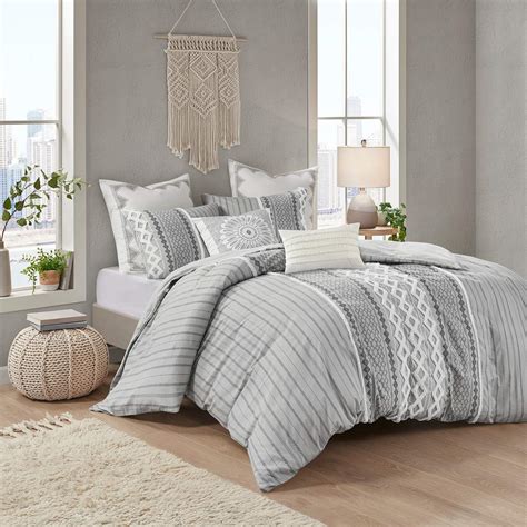 INK + IVY Imani Gray 3-Piece Comforter Mini Set - #93M71 | Lamps Plus