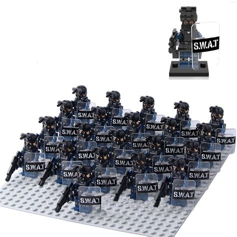 21pcs SWAT Police Minifigures Lego Compatible Military S.W.A.T set