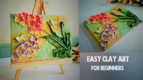 Easy & colourful Canvas Clay Art For Beginners | 3D clay Art| Home Decor | canvas painting ideas ...