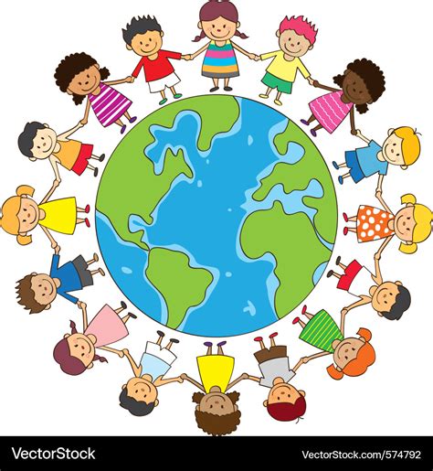 Children holding hand Royalty Free Vector Image