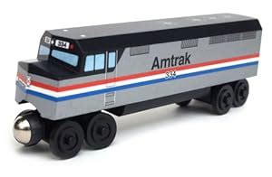 Amazon.com: Amtrak F-40 Diesel Engine Wooden Train: Toys & Games