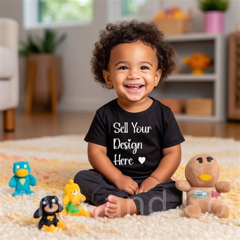 Toddler Black Tshirt Mockup Black Model Kids Tshirt Mockup - Etsy