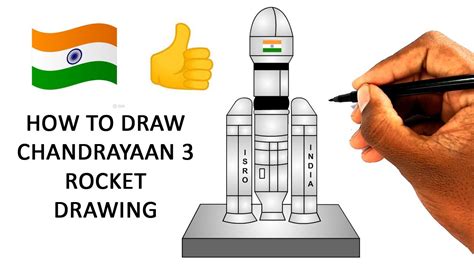 How to draw ISRO Chandrayaan 3 rocket drawing outline - Isro Moon ...