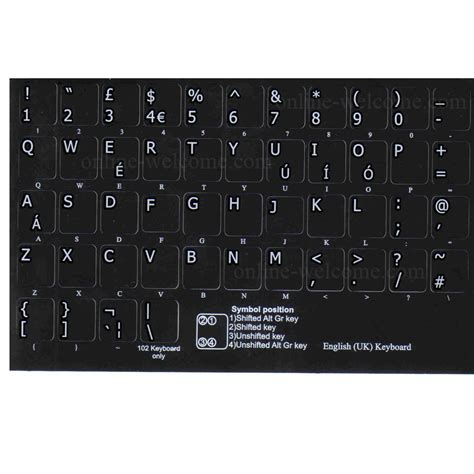 ENGLISH UK KEYBOARD STICKERS BLACK | Online-Welcome.com