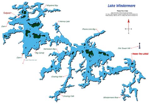 Map of Lake Windermere