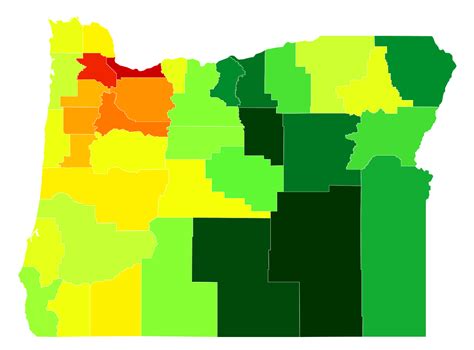 Oregon Population Density - AtlasBig.com