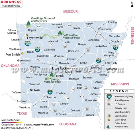 Arkansas National Parks Map | Arkansas State Parks Map