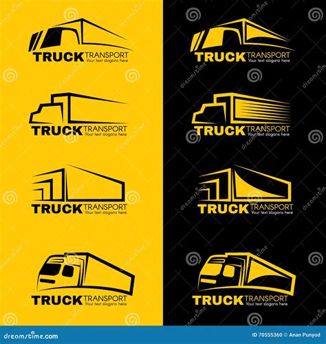 Black and Yellow Truck Transport Logo Vector Design Stock Vector ...