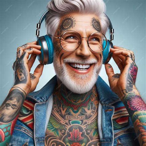 Premium PSD | Hyper realisitc vector art colorful happy laughing grandma listening music bus ...