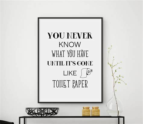 Home Decor Wall Hangings Bathroom Wall Art Toilet Paper Quotes Bathroom ...