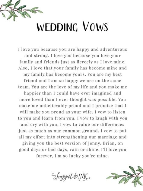 Personalized Real Wedding Vows That You'll Love Snippet & Ink Wedding ...