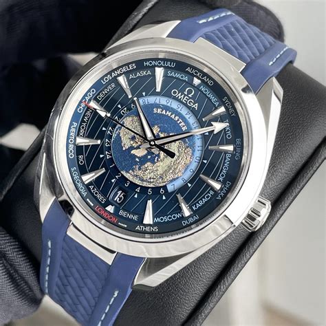 Omega Seamaster Aqua Terra Worldtimer Co-Axial Strap Blue Dial