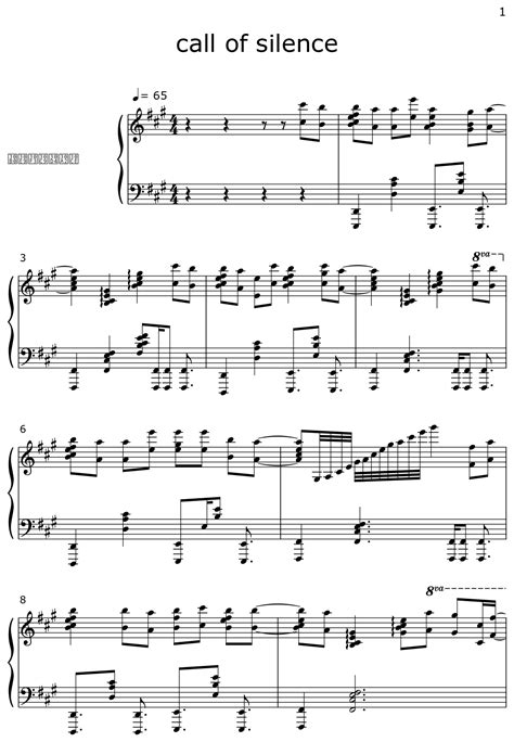 call of silence - Sheet music for Piano