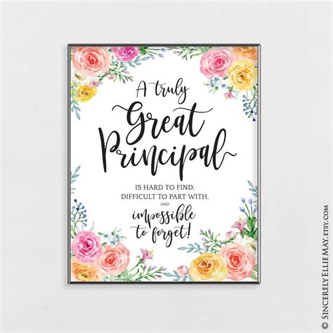 Principal Appreciation Gift Printable Quote Sign Also Great - Etsy Australia