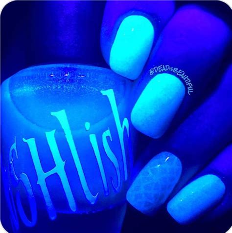 Unique Bright Blue Glow In The Dark Blue Nail | Etsy