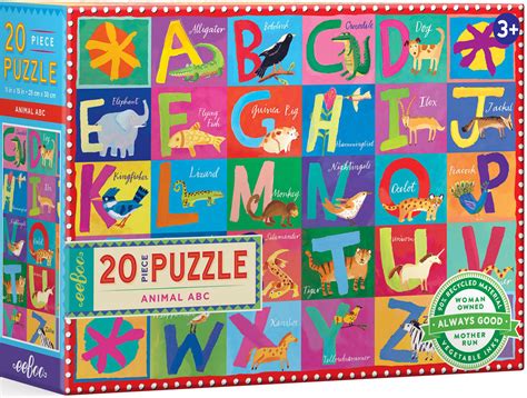 Animal ABC, 20 Pieces, eeBoo | Puzzle Warehouse