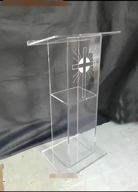 Cheap Transparent Acrylic Podium Pulpit Lectern, Clear Plexiglass Podium, Organic Glass Church ...