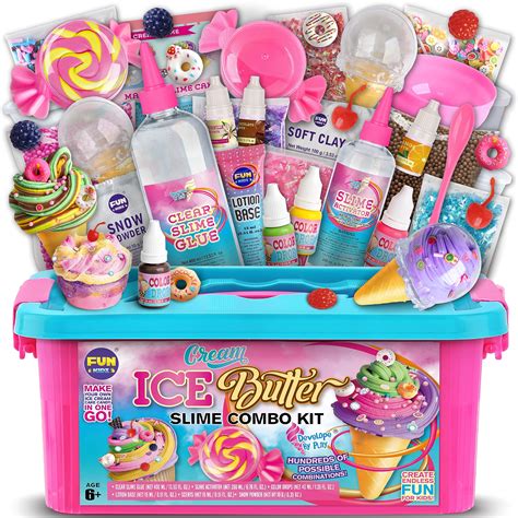 Buy Gift Butter Slime Kit for Girls 10-12, FunKidz Ice Cream Fluffy ...