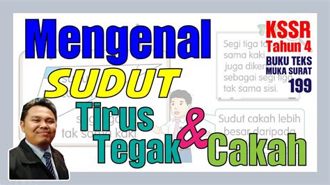 MATEMATIK SK | TAHUN 4 | MENGENAL SUDUT TIRUS, TEGAK & CAKAH - YouTube