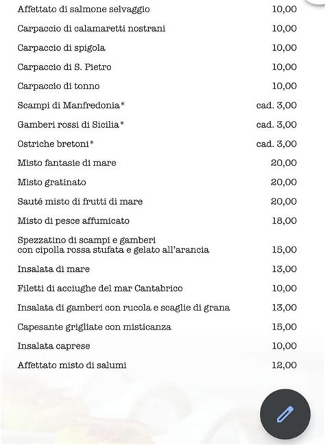 Menu da Il gabbiano pizzeria, Carpenedolo