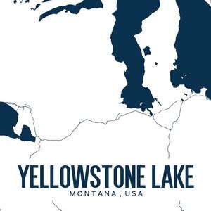 Yellowstone Lake Printable Map Yellowstone Lake Map - Etsy