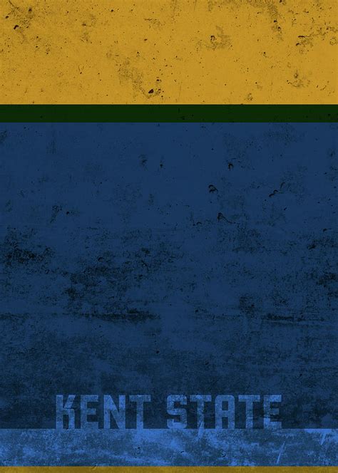 Kent State Team Colors College University Distressed Series Mixed Media ...