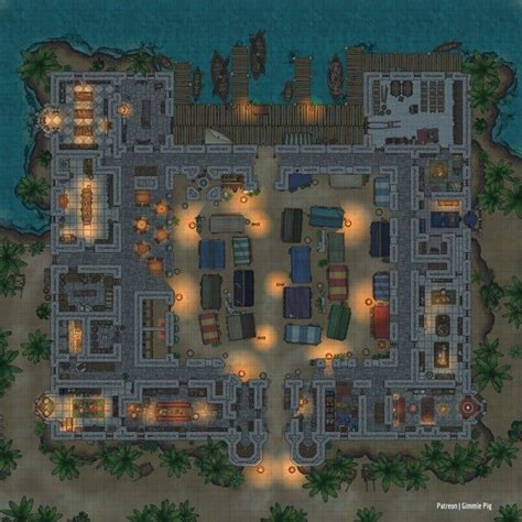 The Grand Bazaar [50 x 50] - A Free Map Pack | Dnd world map, Dungeon ...