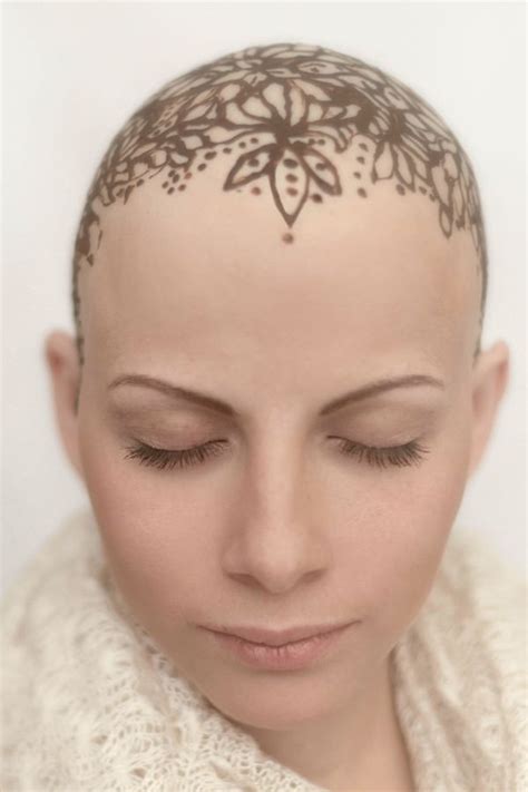 Women Hair Loss Henna Crown - Bald Beauty | Hair loss women, Bald head tattoo, Bald women