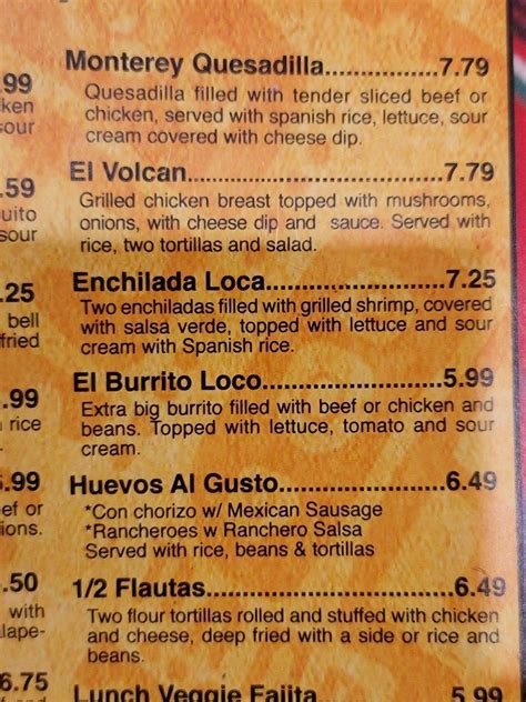 Menu at El Rio Mexican Restaurant, Creedmoor, E Lyon Station Rd B