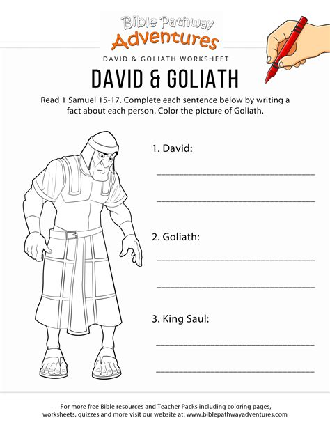 David And Goliath Worksheets