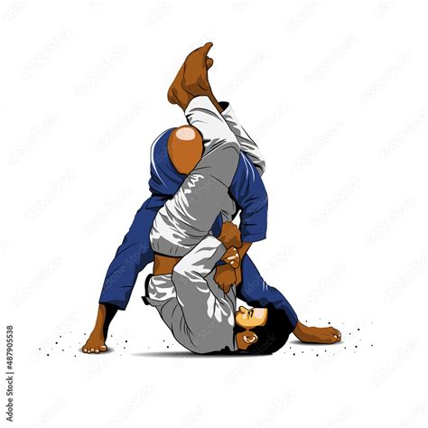 Brazilian Jiujitsu (Jiu-jitsu) technique. Vector illustration design Stock Vector | Adobe Stock