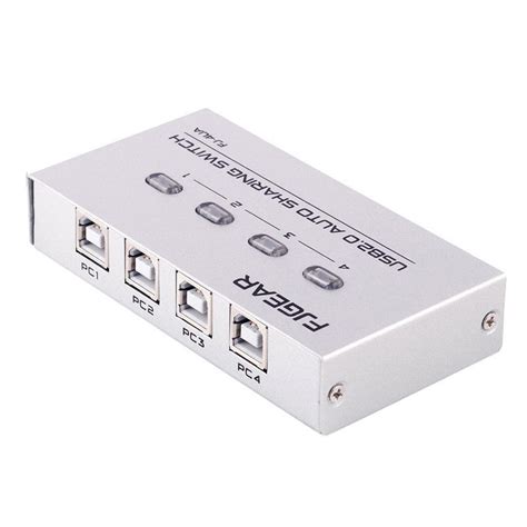 4 Port USB 2.0 Auto Sharing Switch HUB Selector Switcher For Printer ...