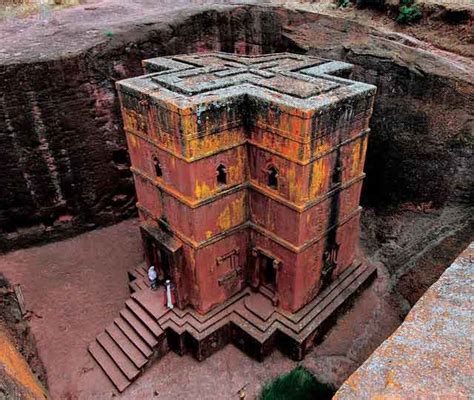 12th century church carved out from the earth around it - Lalibela ...