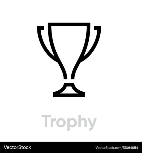 Trophy icon editable outline Royalty Free Vector Image