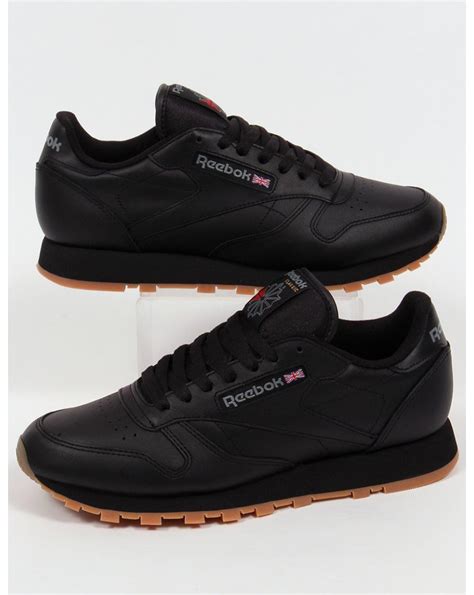 Reebok Classic Leather Trainers in Black & Gum Sole (UK Sizes) | eBay | Reebok classic leather ...