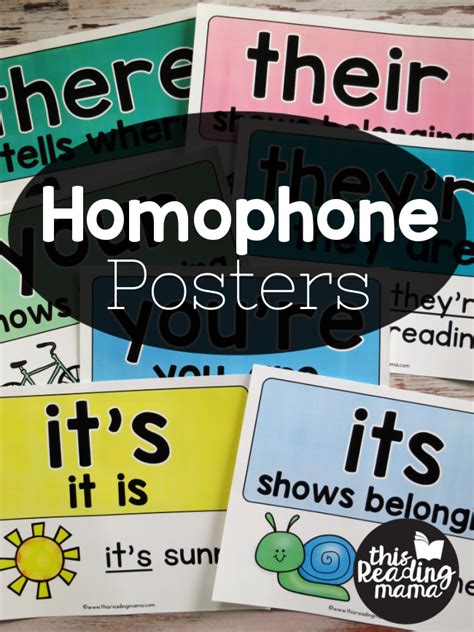 FREE Homophone Posters - This Reading Mama