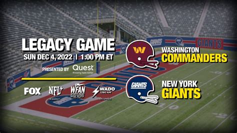 New York Giants vs. Washington Commanders: How to Watch, Listen & Live Stream Week 13