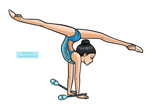 Gymnast girl with clubs, cartoon character | Gymnastics poses, Cool cartoons, Cartoon character ...