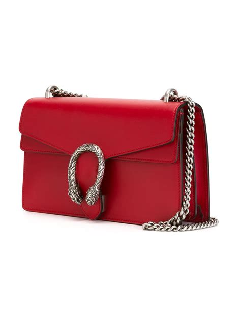 Gucci Dionysus Leather Shoulder Bag in Red | Lyst